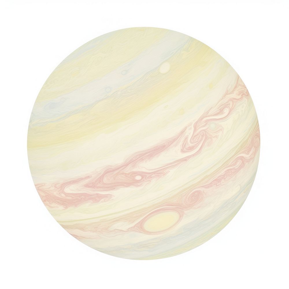 Saturn marble distort shape planet space white background.