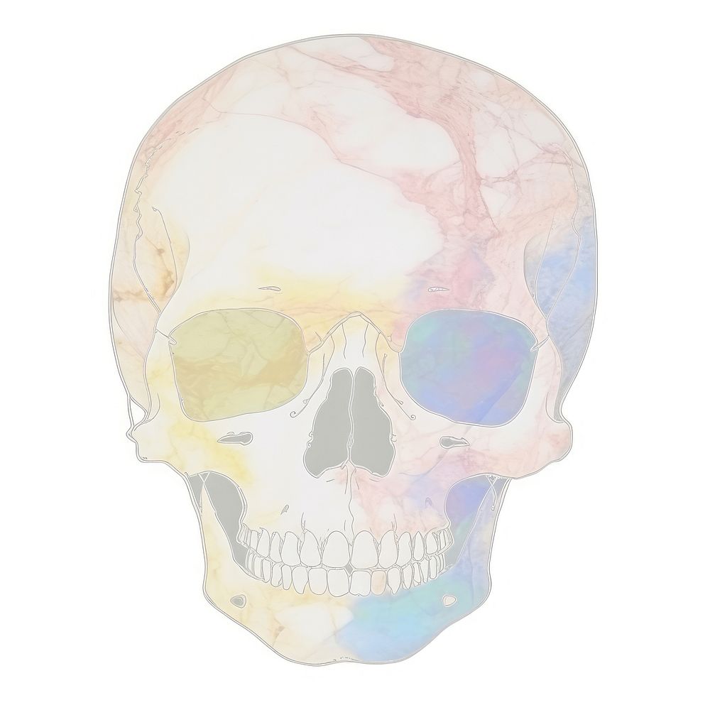 Skull marble distort shape art white background anthropology.