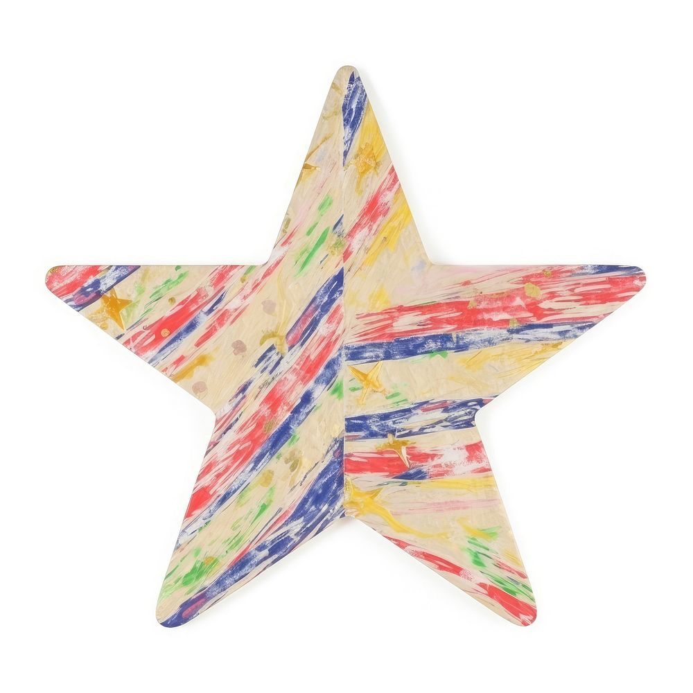 Star marble distort shape paper white background vibrant color.