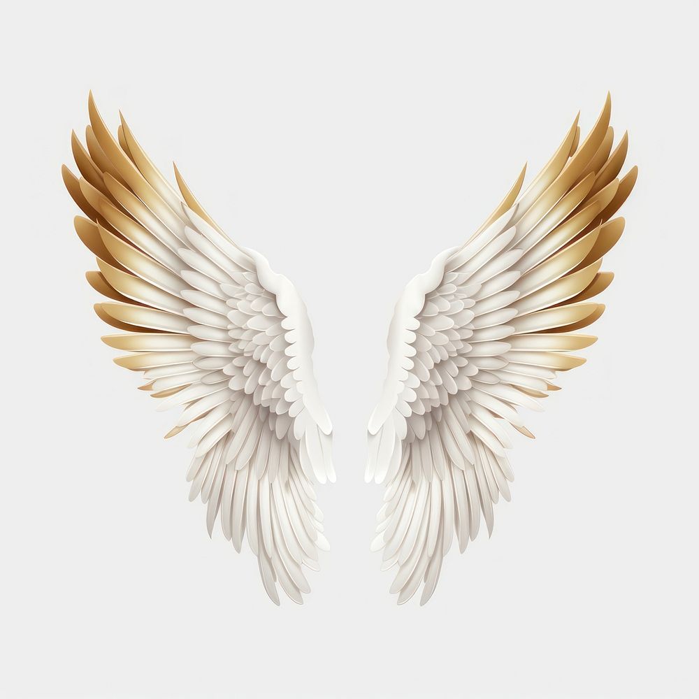 Angel wings white bird white background. AI generated Image by rawpixel.
