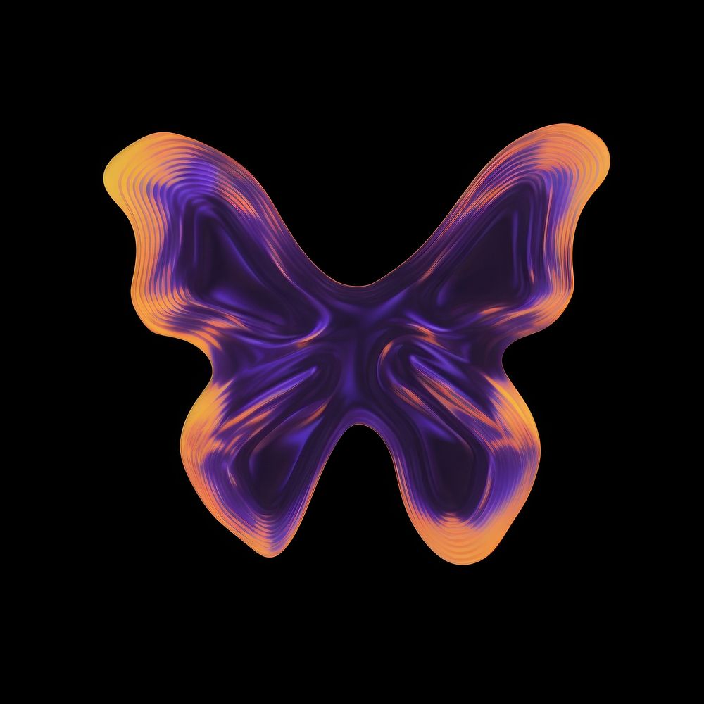 A butterfly shape animal purple black background.