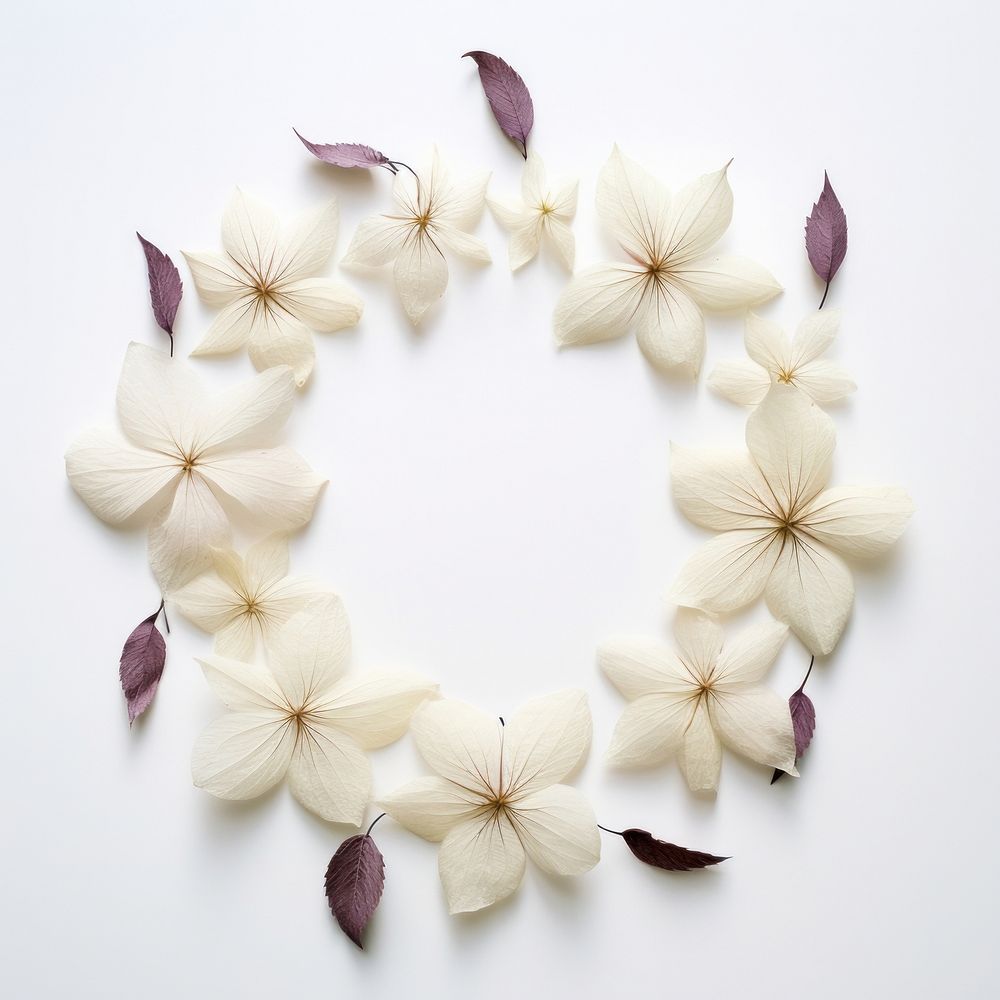  Real pressed moonflower jewelry wreath petal. AI generated Image by rawpixel.