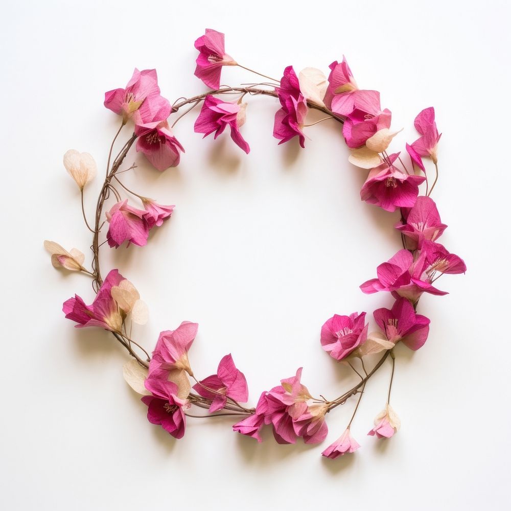  Real pressed bougainvillea flowers wreath petal plant. AI generated Image by rawpixel.