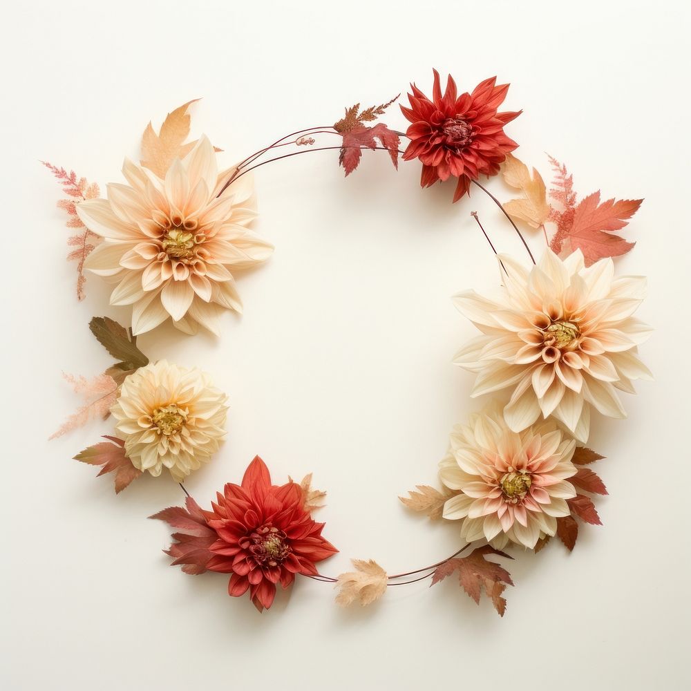  Wreath flower dahlia plant. AI generated Image by rawpixel.