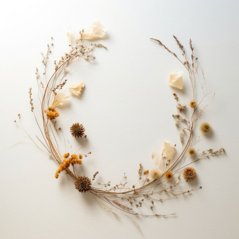  Real pressed everlasting flowers wreath plant celebration. AI generated Image by rawpixel.