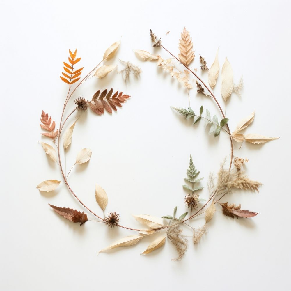  Real pressed foliage wreath plant celebration. AI generated Image by rawpixel.