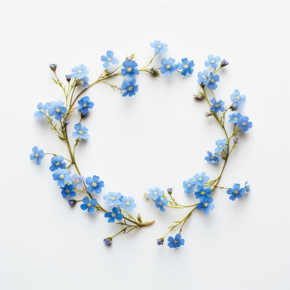  Real pressed forget me not flowers necklace blossom jewelry. AI generated Image by rawpixel.