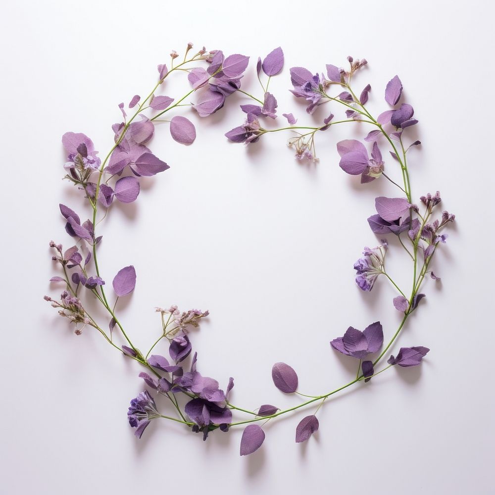  Real pressed lilac flowers purple wreath petal. AI generated Image by rawpixel.