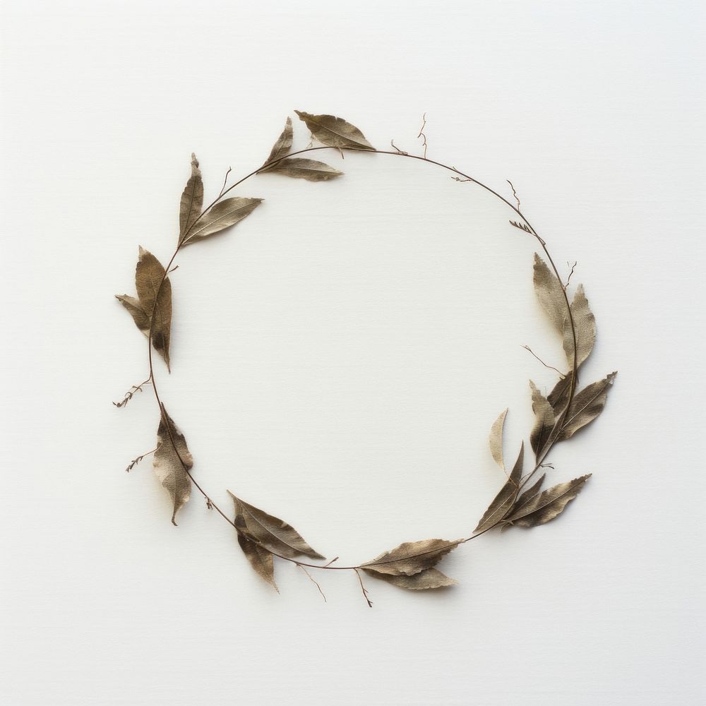  Real pressed willow leaf wreath plant accessories. AI generated Image by rawpixel.