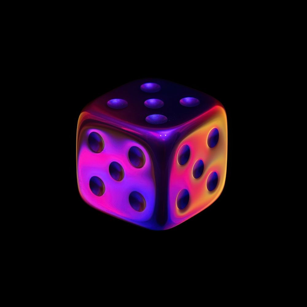 A dice black game black background.