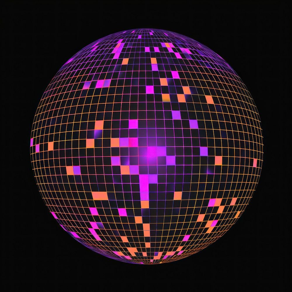 A disco ball technology sphere purple.