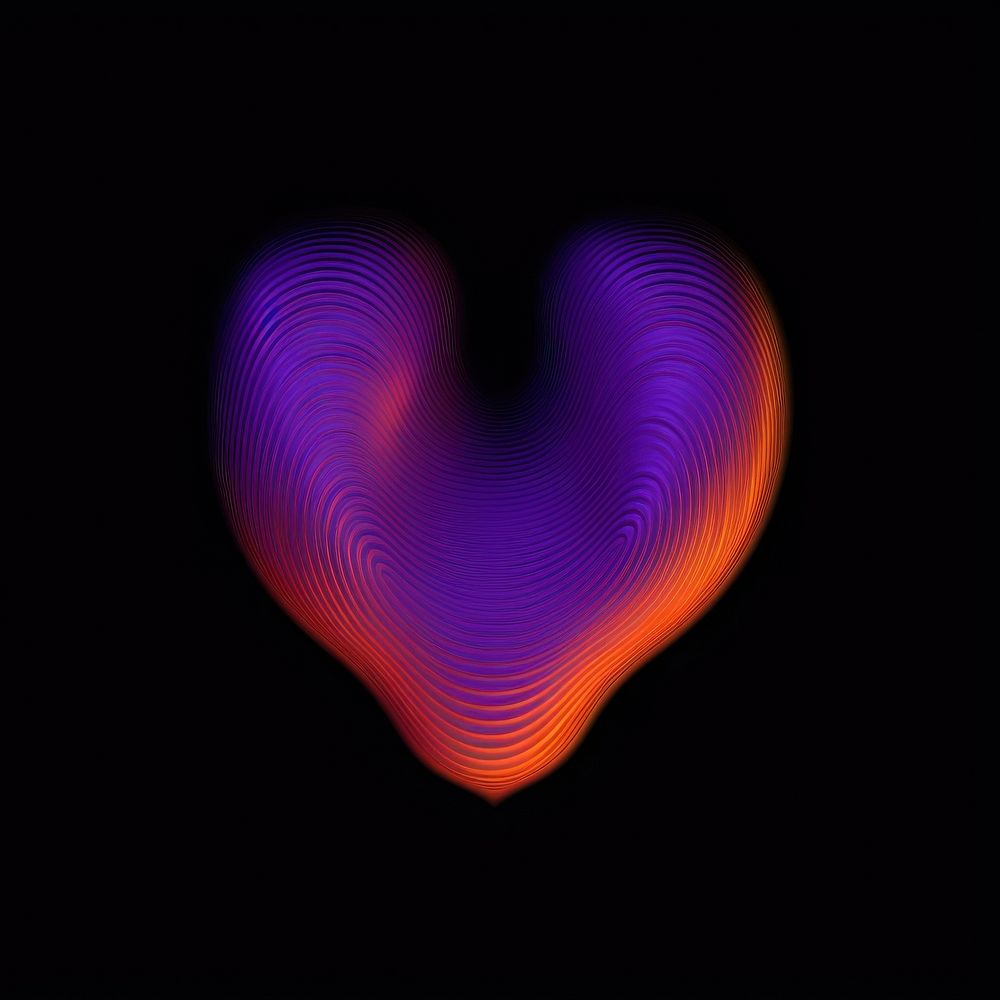 A heart shape pattern purple black background.