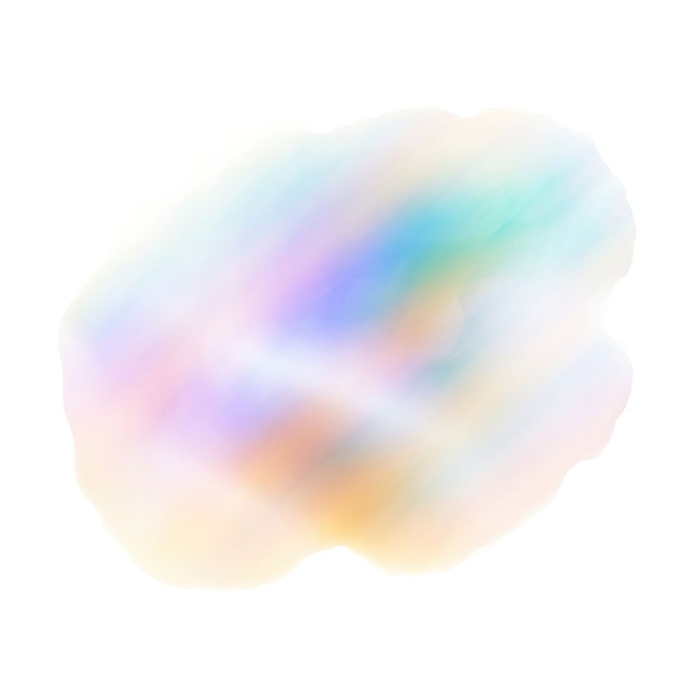 A holography cloud rainbow white background single object.