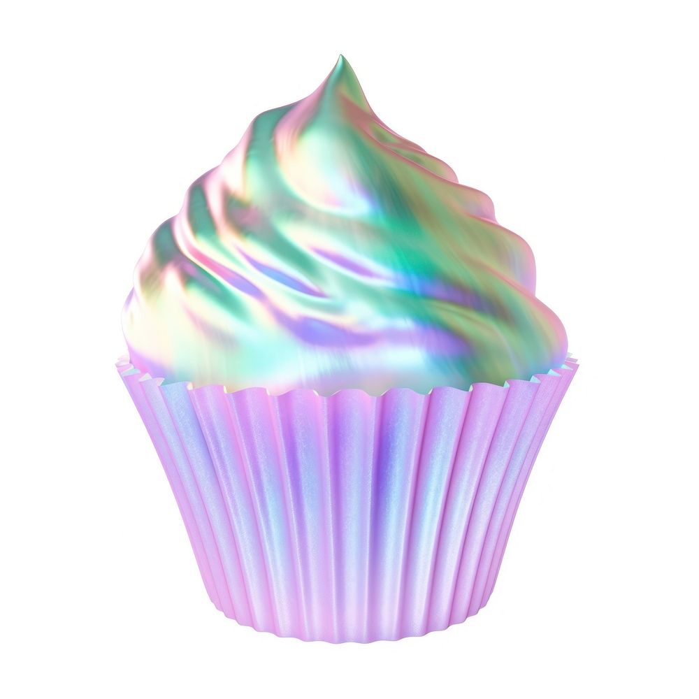 A holography cupcake dessert icing food.