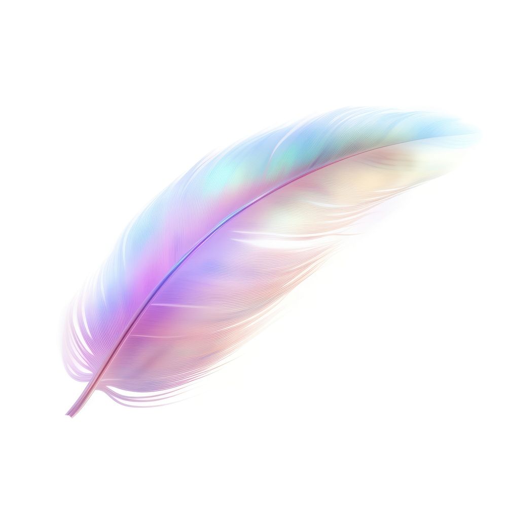 A holography feather white background single object lightweight.