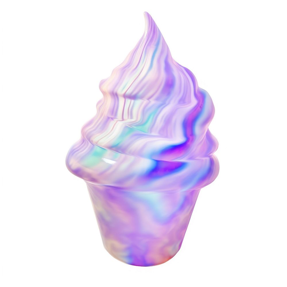 A holography ice cream sundae dessert food white background.