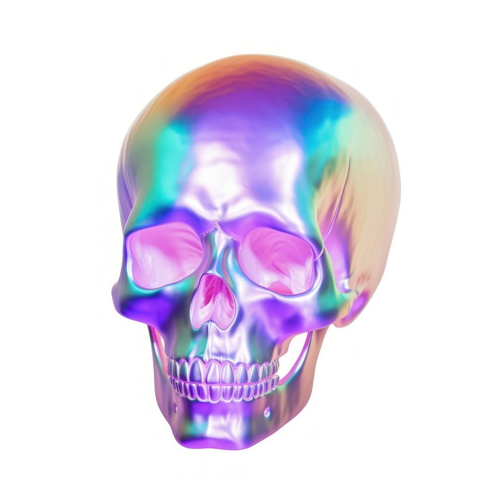 A holography skull white background single object spectrum.