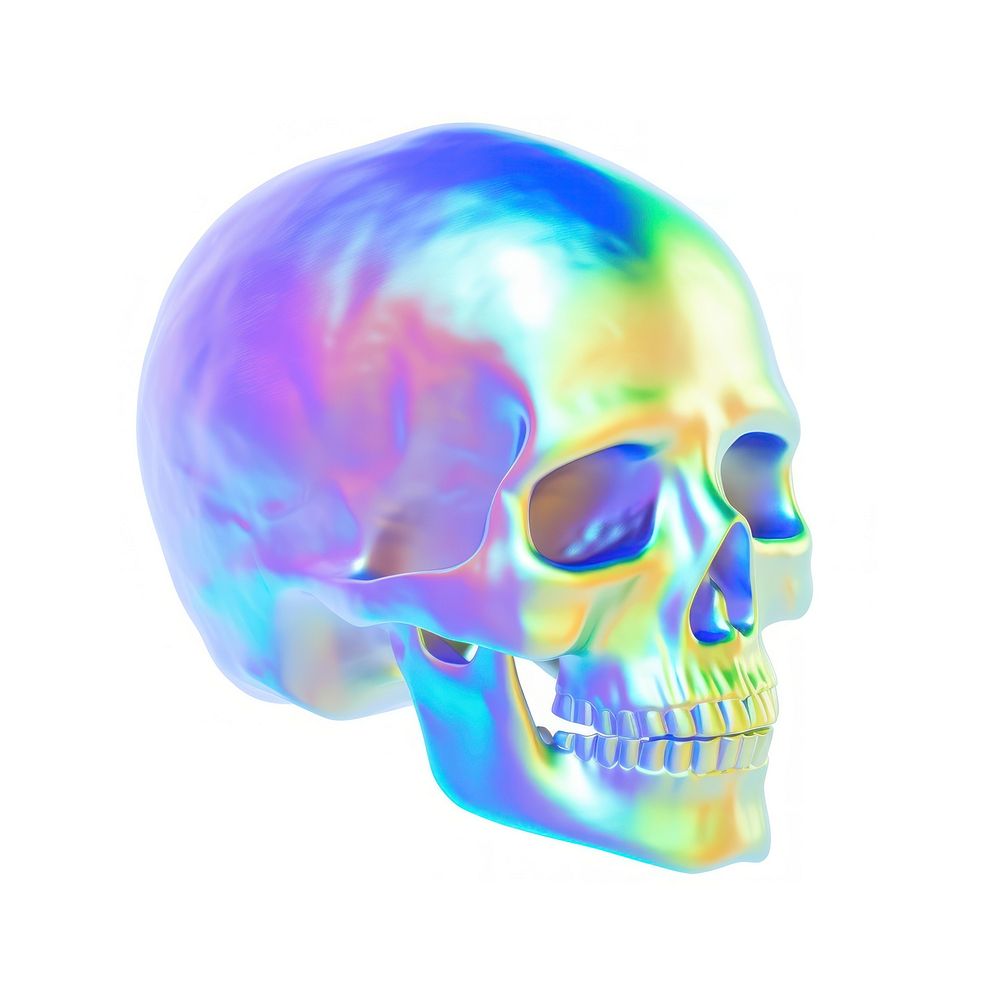 A holography skull white background single object clothing.