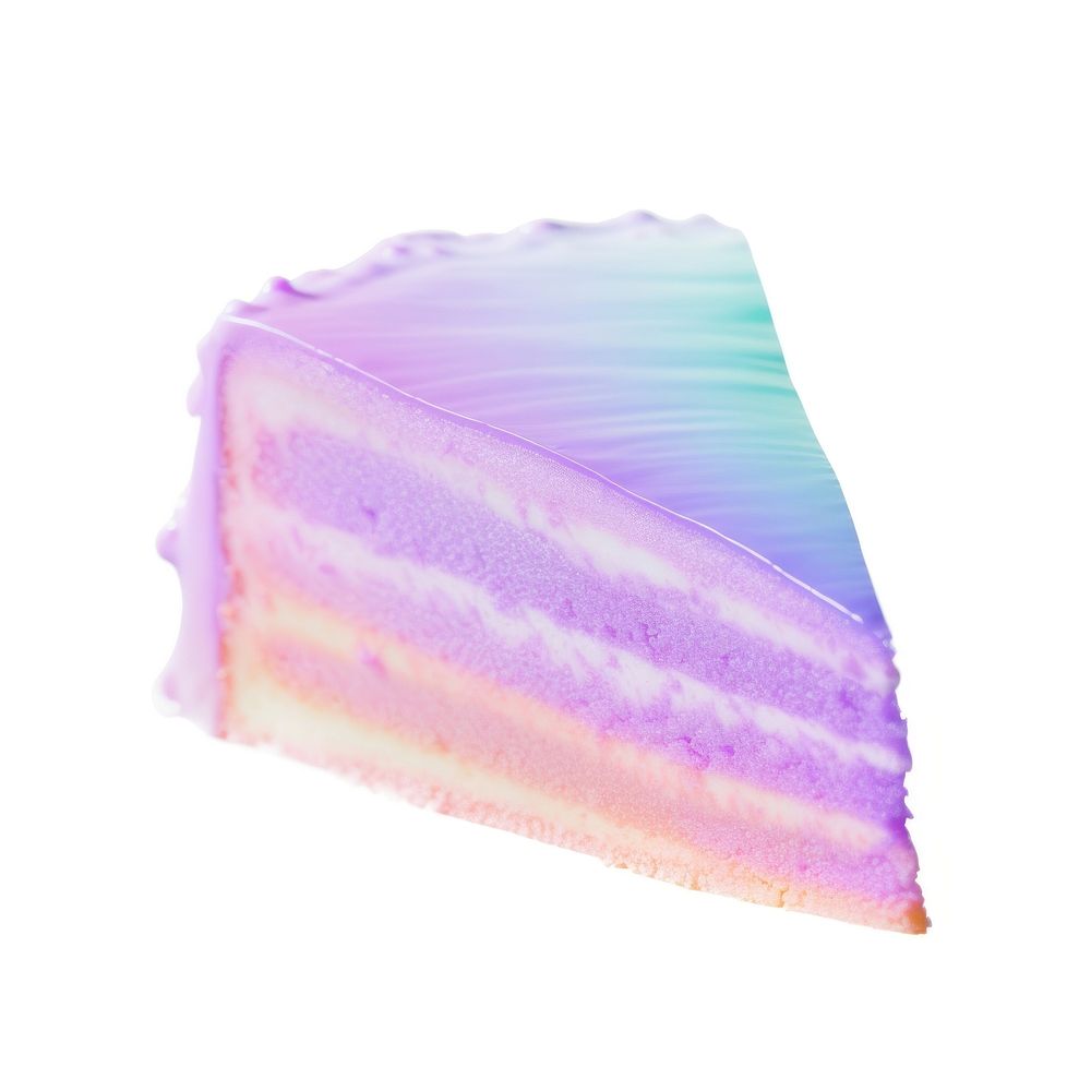A holography slice of cake dessert icing torte.