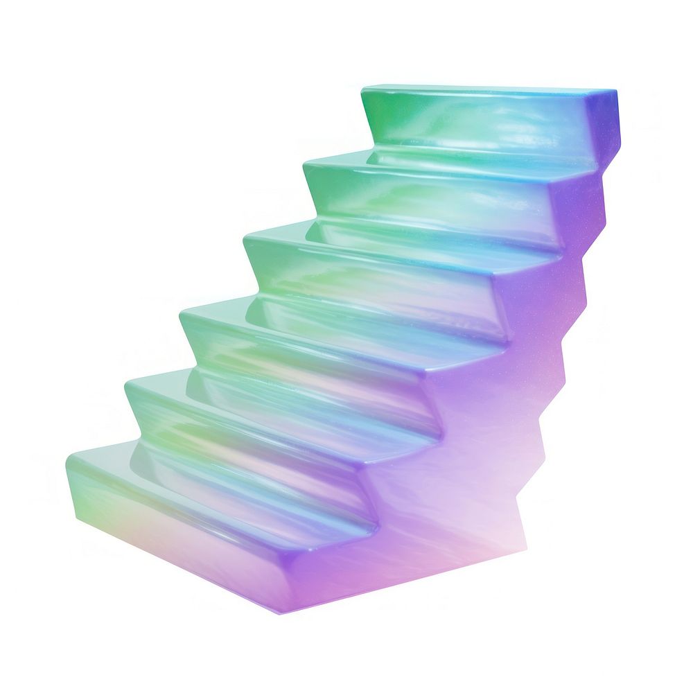 A holography stair block stairs white background staircase.