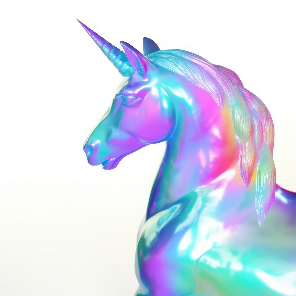 A holography unicorn sculpture animal mammal horse.