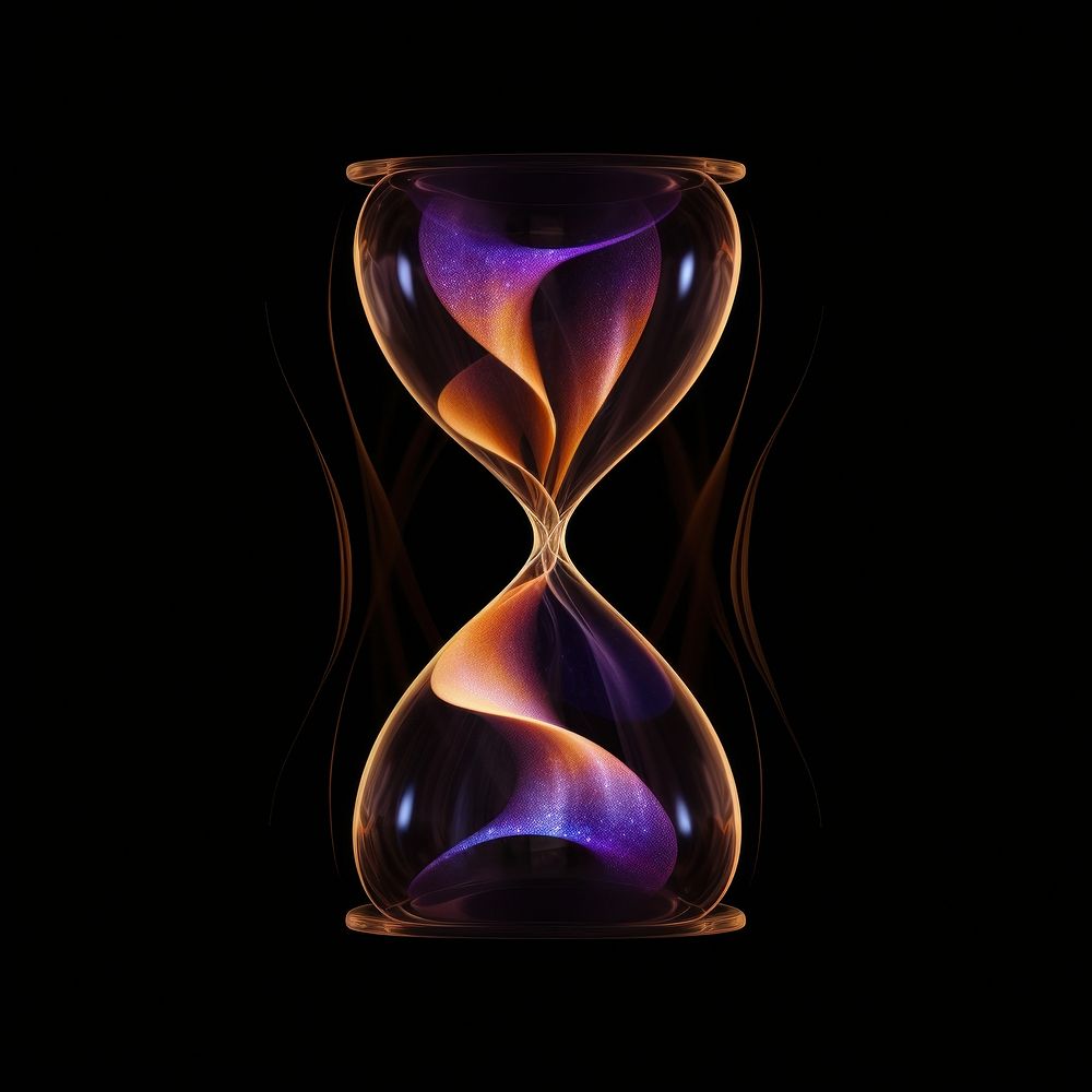 A hourglass technology black background single object.