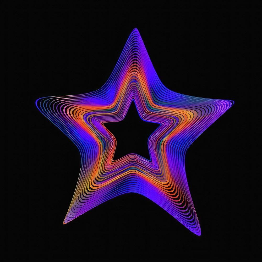 A star symbol pattern purple black background.