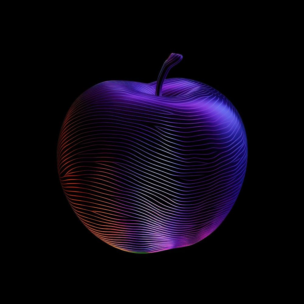 An apple purple fruit black.