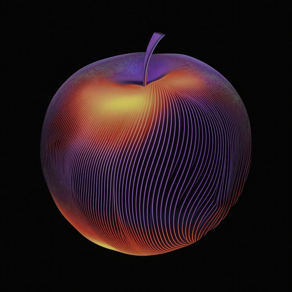 An apple fruit food black background.