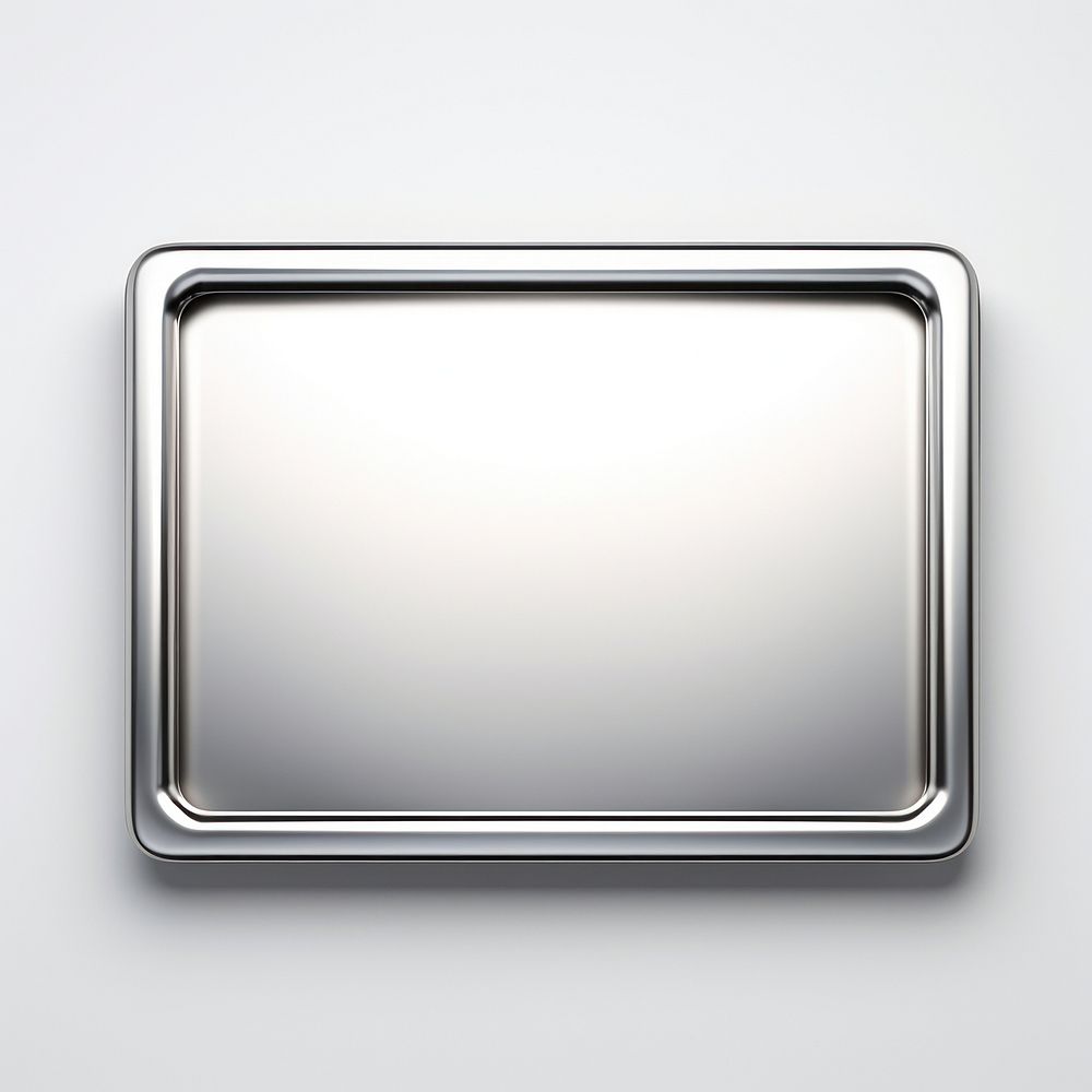 3D rectangle shape silver frame tray.