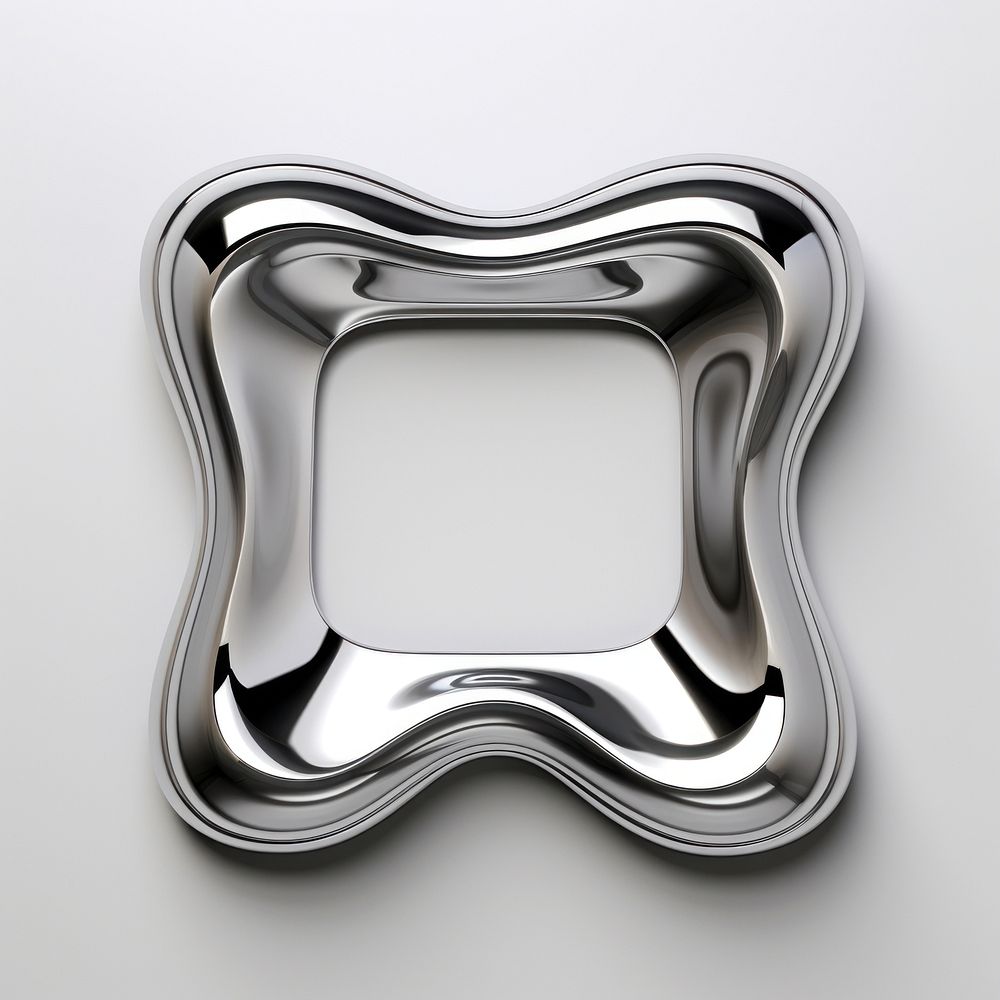 3D solid-fluid liquid shape buckle silver accessories.