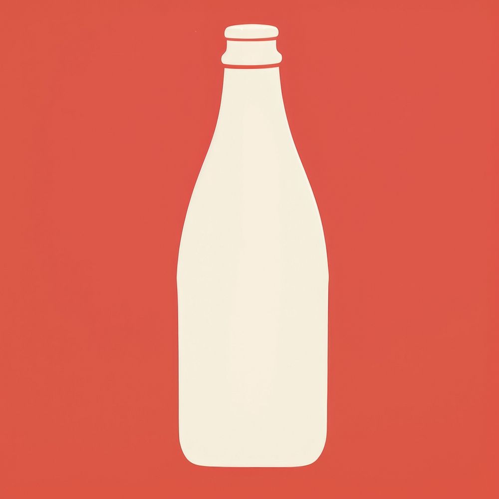 Illustration of a simple soft drink bottle glass refreshment drinkware.