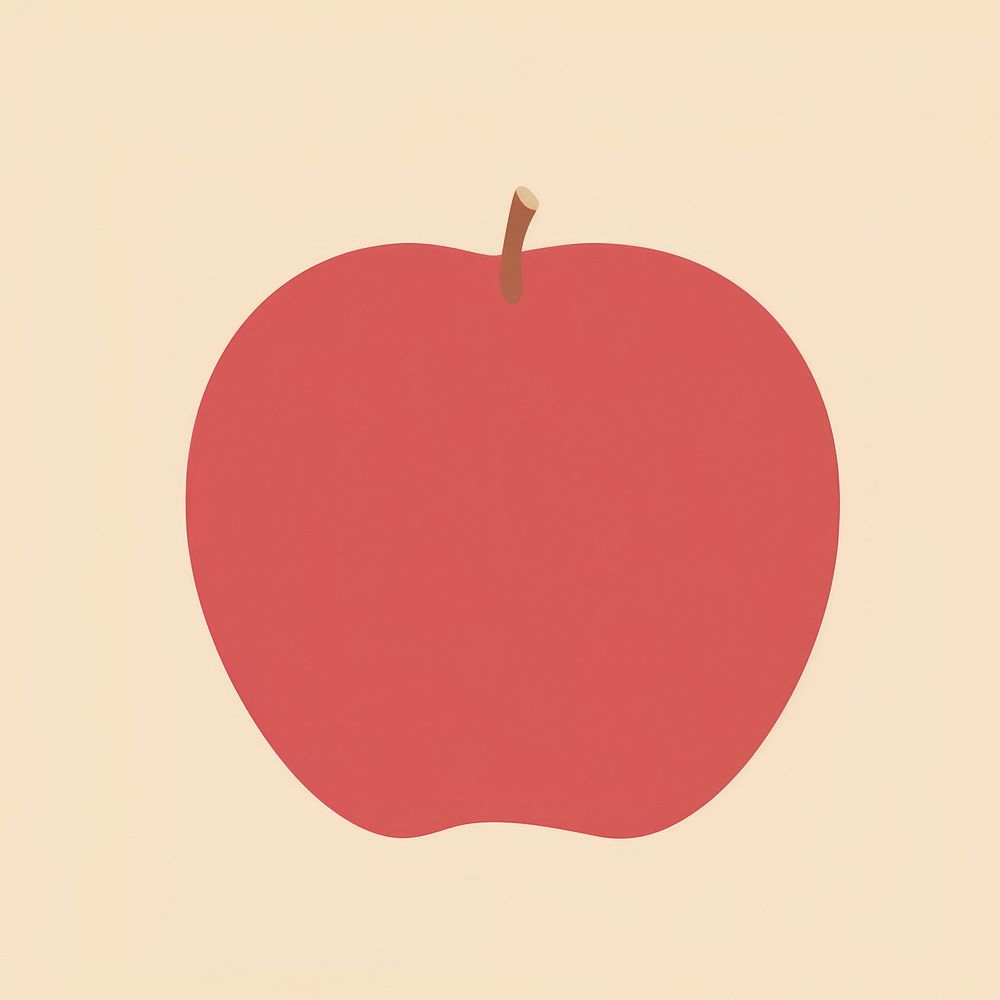 Illustration of a simple apple fruit plant food.