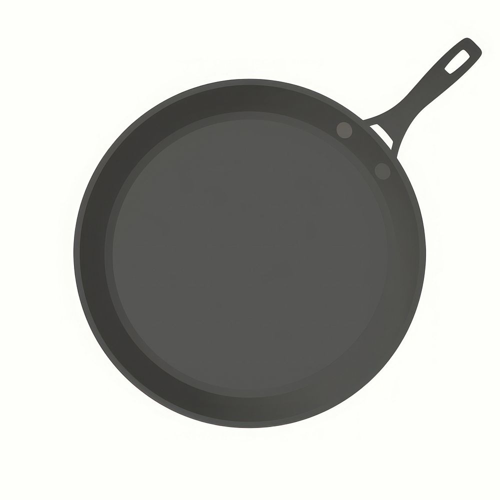Illustration of a simple black pan wok cookware circle.