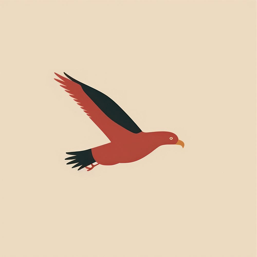 Illustration of a simple eagle animal flying bird.