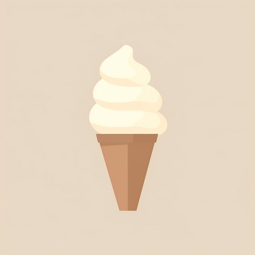 Illustration of a simple ice cream dessert food cone.