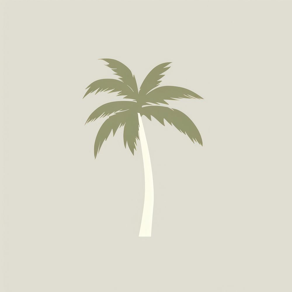 Illustration of a simple palm tree plant arecaceae nature.