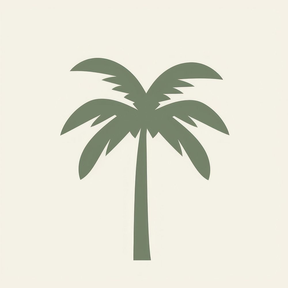 Illustration of a simple palm tree symbol plant arecaceae.