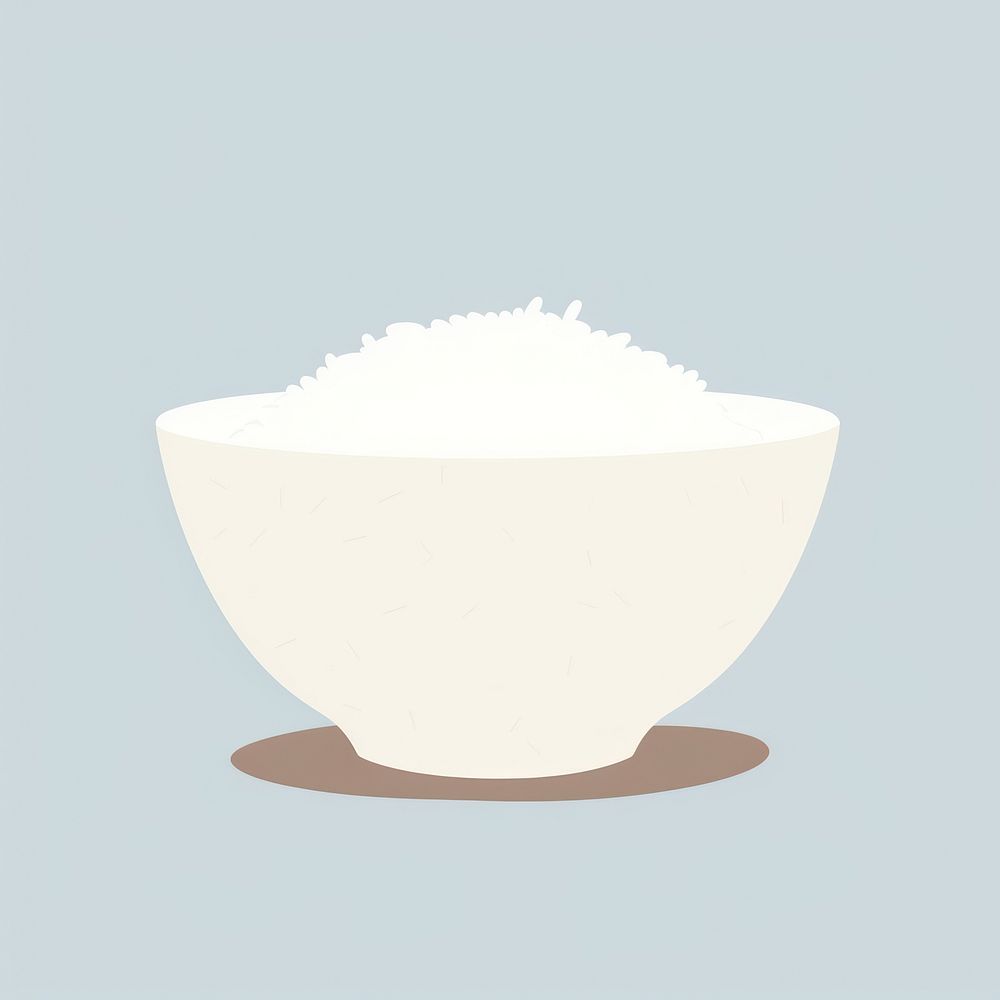 Illustration of a simple rice bowl food tableware pottery.