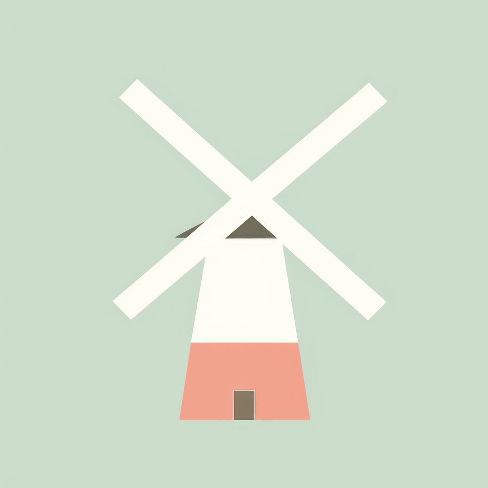Illustration of a simple windmill symbol technology outdoors.