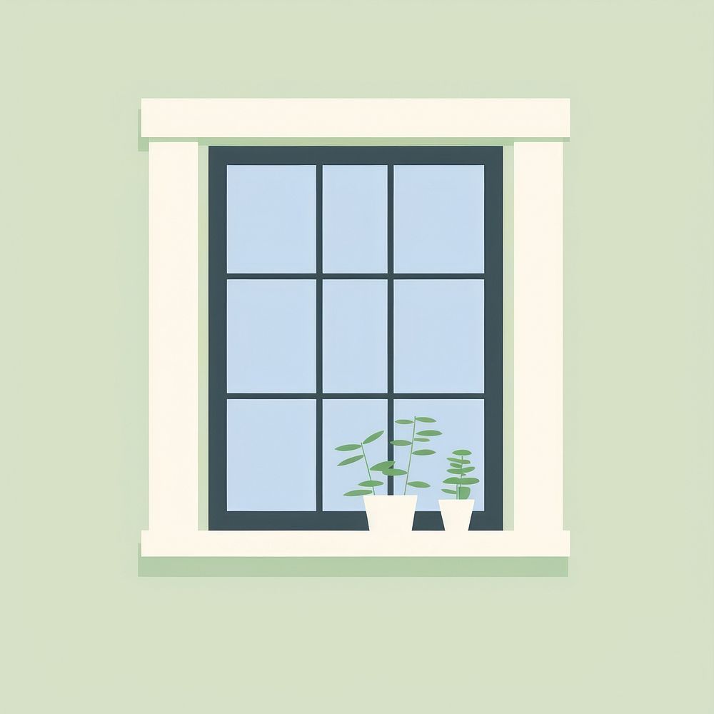 Illustration of a simple window windowsill architecture transparent.