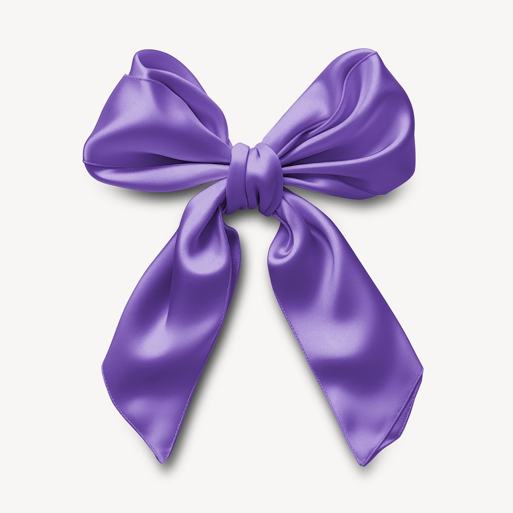 Purple ribbon bow mockup psd