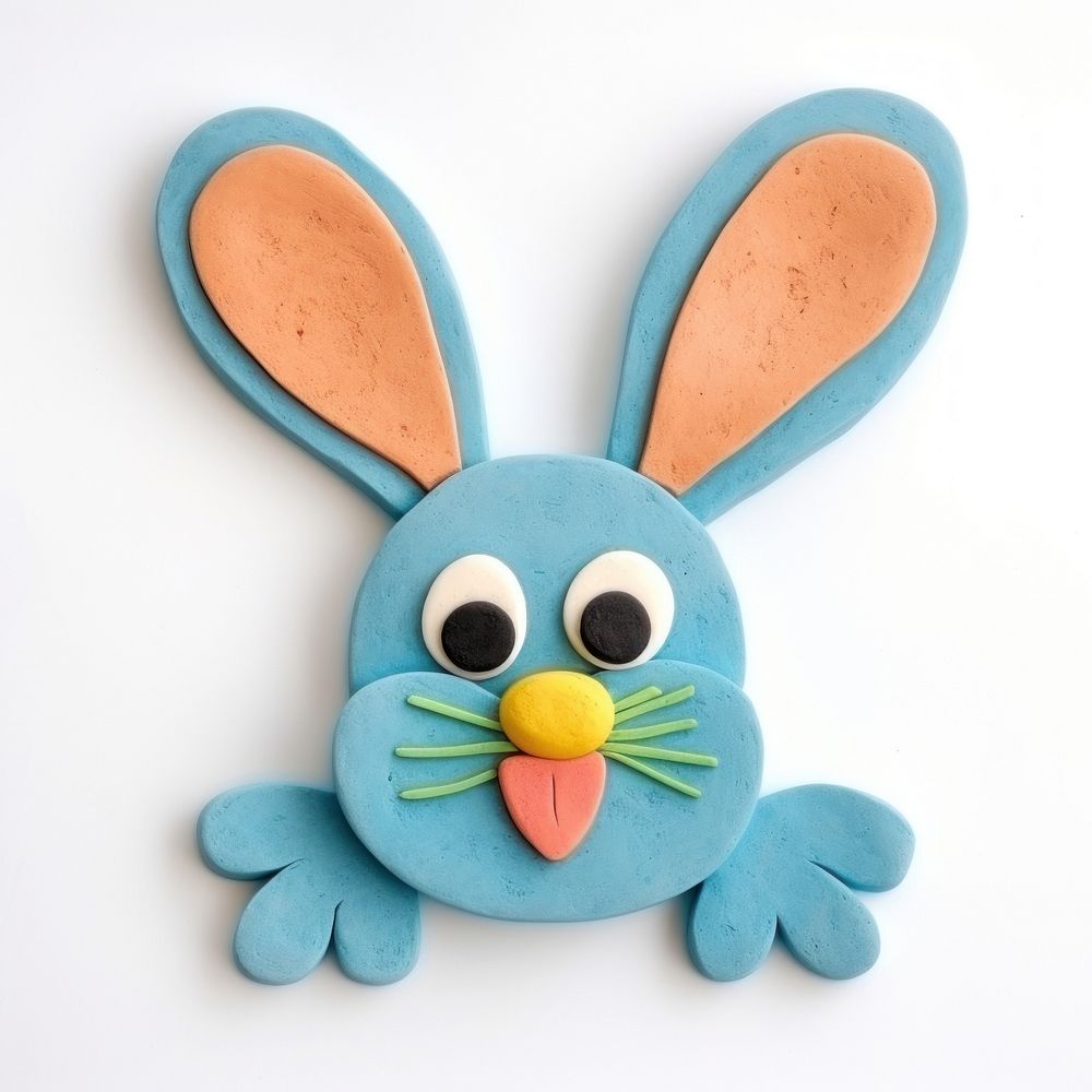 Plasticine of Easter bunny animal easter art.