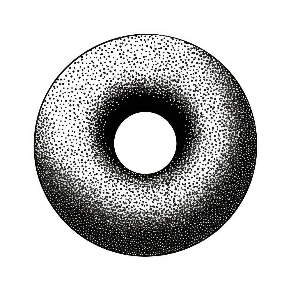 Donut bagel black white background.