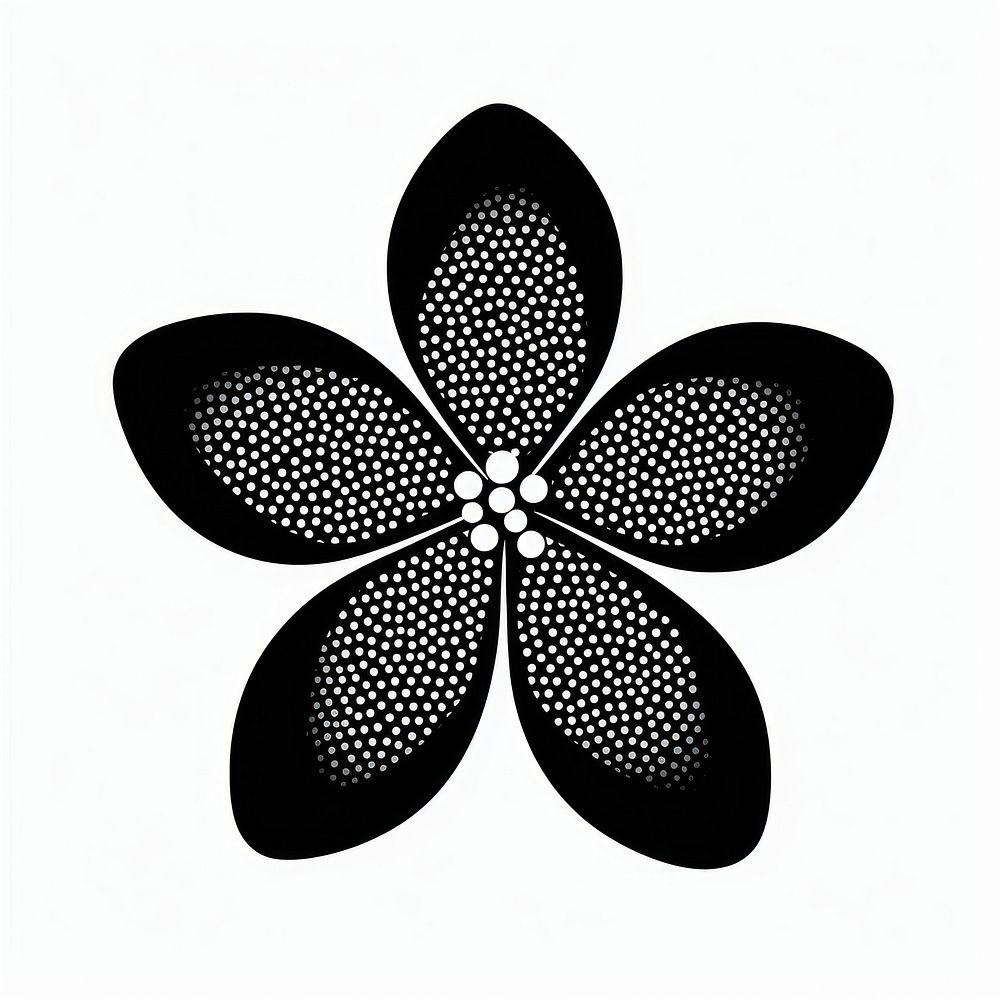 Jasmine flower pattern black white.