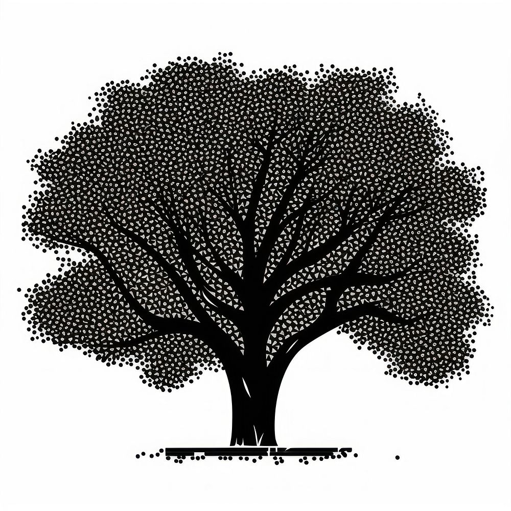Oak tree silhouette drawing sketch Premium Photo Illustration rawpixel