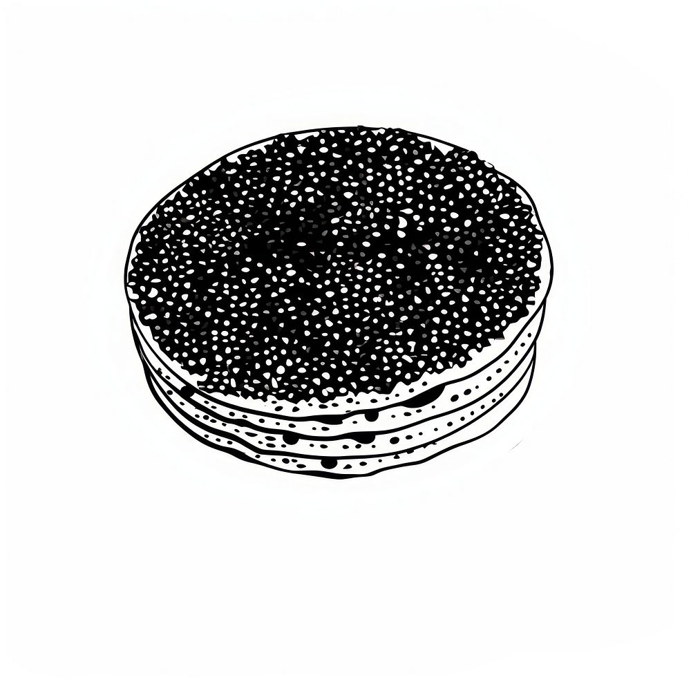 Pancakes on plate black food white background.