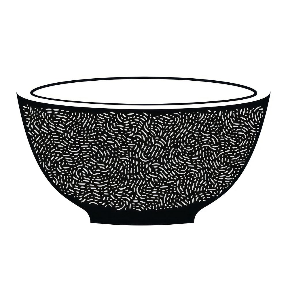 Ramen bowl porcelain black art.