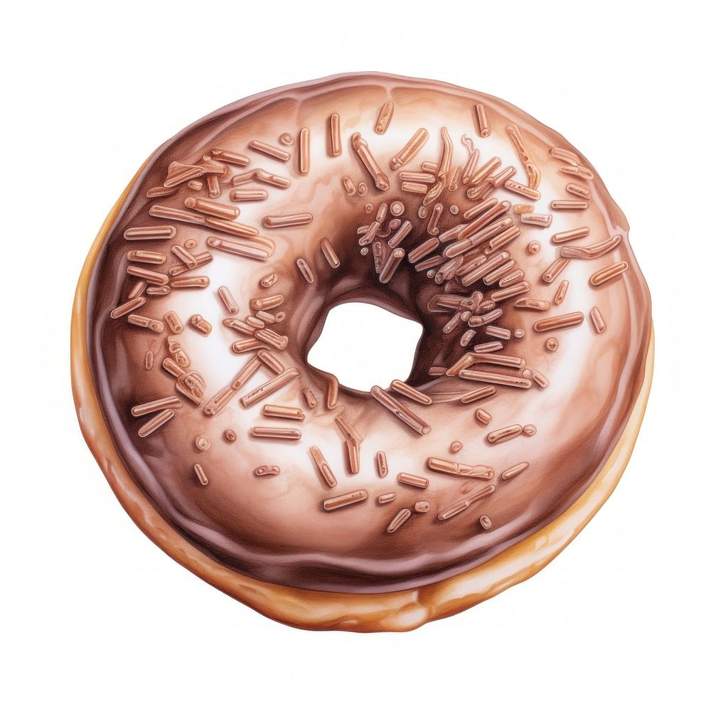 Chocolate glazed donut food white background confectionery. AI generated Image by rawpixel.