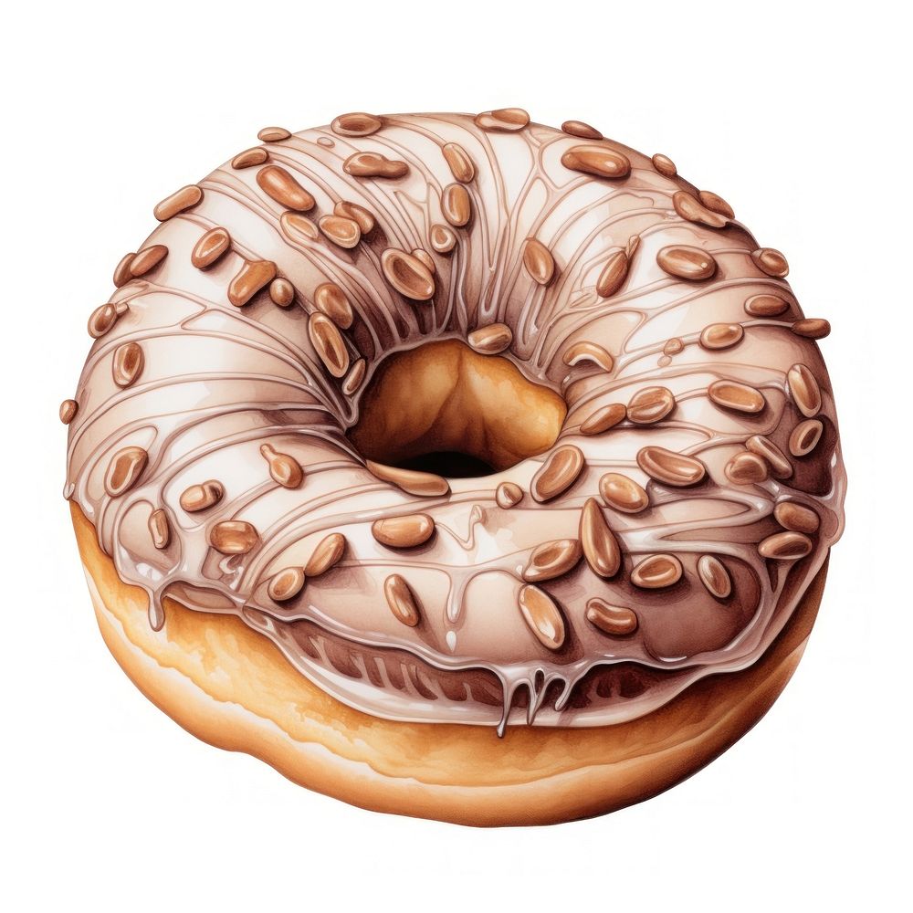 Chocolate grace donut dessert bagel food. AI generated Image by rawpixel.